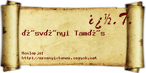 Ásványi Tamás névjegykártya